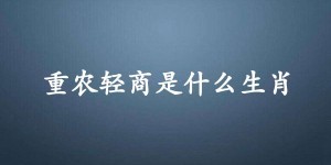 重农轻商是什么生肖，成语解析落实