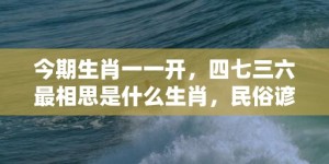 今期生肖一一开，四七三六最相思是什么生肖，民俗谚语解释落实