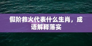 假阶救火代表什么生肖，成语解释落实