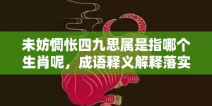 未妨惆怅四九思属是指哪个生肖呢，成语释义解释落实