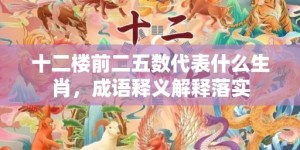 十二楼前二五数代表什么生肖，成语释义解释落实