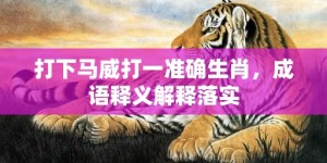 打下马威打一准确生肖，成语释义解释落实