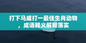 打下马威打一最佳生肖动物，成语释义解释落实