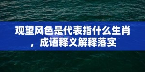 观望风色是代表指什么生肖，成语释义解释落实