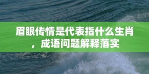 眉眼传情是代表指什么生肖，成语问题解释落实