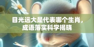 目光远大是代表哪个生肖，成语落实科学揭晓