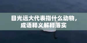 目光远大代表指什么动物，成语释义解释落实