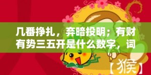 几番挣扎，弃暗投明；有财有势三五开是什么数字，词语释义落实解释