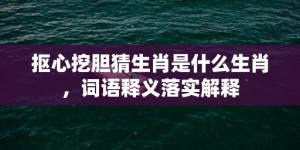 抠心挖胆猜生肖是什么生肖，词语释义落实解释