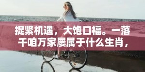 捉紧机遇，大饱口福。一落千咱万家屡属于什么生肖，成语释义解释落实