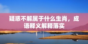 疑惑不解属于什么生肖，成语释义解释落实