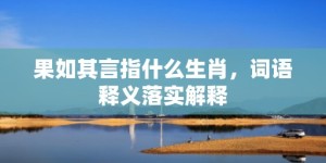 果如其言指什么生肖，词语释义落实解释