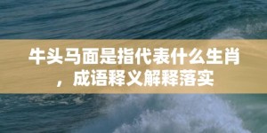 牛头马面是指代表什么生肖，成语释义解释落实