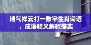 瑞气祥云打一数字生肖词语，成语释义解释落实