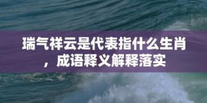 瑞气祥云是代表指什么生肖，成语释义解释落实