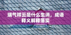 瑞气祥云是什么生消，成语释义解释落实