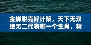 金蝉脱壳好计策，天下无双绝无二代表哪一个生肖，精选词语落实释义