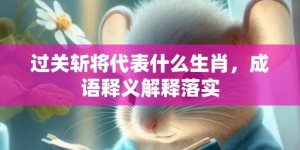 过关斩将代表什么生肖，成语释义解释落实