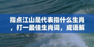 指点江山是代表指什么生肖，打一最佳生肖词，成语解释落实释义