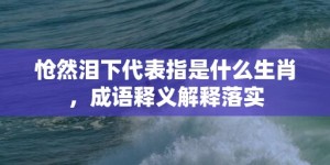 怆然泪下代表指是什么生肖，成语释义解释落实