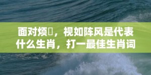 面对烦擾，视如阵风是代表什么生肖，打一最佳生肖词语，解释成语释义