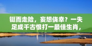 铤而走险，妄想侥幸？一失足成千古恨打一最佳生肖，成语释义解释落实