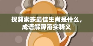 探渊索珠最佳生肖是什么，成语解释落实释义