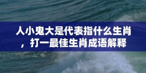 人小鬼大是代表指什么生肖，打一最佳生肖成语解释