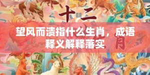 望风而溃指什么生肖，成语释义解释落实