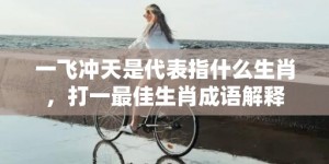 一飞冲天是代表指什么生肖，打一最佳生肖成语解释