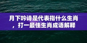 月下吟诗是代表指什么生肖，打一最佳生肖成语解释