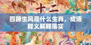 四蹄生风是什么生肖，成语释义解释落实