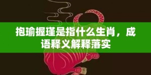 抱瑜握瑾是指什么生肖，成语释义解释落实