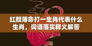 红颜薄命打一生肖代表什么生肖，词语落实释义解答