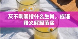 灰不喇唧指什么生肖，成语释义解释落实