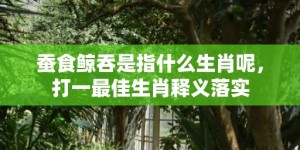 蚕食鲸吞是指什么生肖呢，打一最佳生肖释义落实