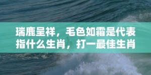 瑞鹿呈祥，毛色如霜是代表指什么生肖，打一最佳生肖成语解释