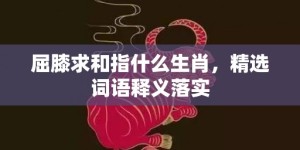 屈膝求和指什么生肖，精选词语释义落实