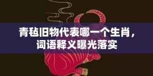 青毡旧物代表哪一个生肖，词语释义曝光落实