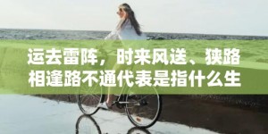 运去雷阵，时来风送、狭路相逢路不通代表是指什么生肖，成语释义解释落实