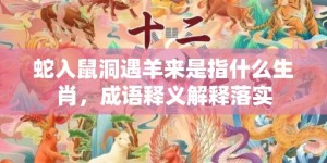 蛇入鼠洞遇羊来是指什么生肖，成语释义解释落实