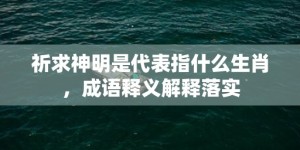 祈求神明是代表指什么生肖，成语释义解释落实