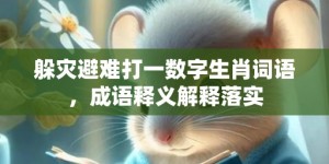 躲灾避难打一数字生肖词语，成语释义解释落实