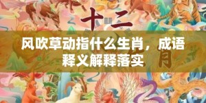 风吹草动指什么生肖，成语释义解释落实