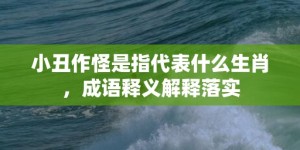 小丑作怪是指代表什么生肖，成语释义解释落实