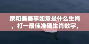 家和美美事如意是什么生肖，打一最佳准确生肖数字，落实词语释义