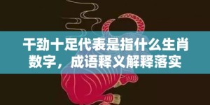 干劲十足代表是指什么生肖数字，成语释义解释落实