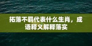 拓落不羁代表什么生肖，成语释义解释落实