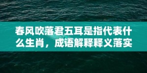 春风吹落君五耳是指代表什么生肖，成语解释释义落实