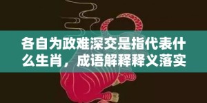 各自为政难深交是指代表什么生肖，成语解释释义落实